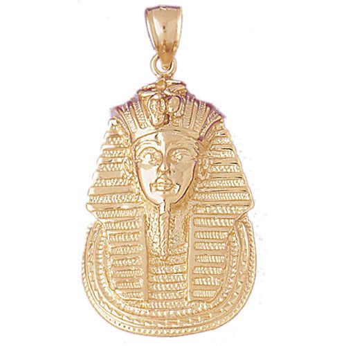 Egyptian Pharaoh Charm Pendant 14k Gold
