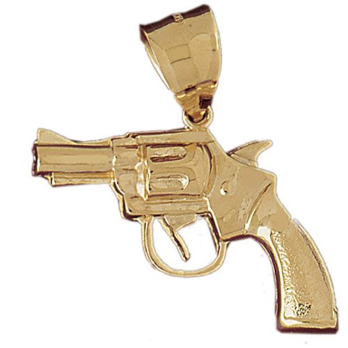 Gun Charm Pendant 14k Gold