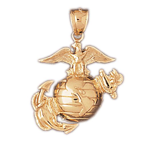 Us Navy Sign Charm Pendant 14k Gold
