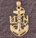 Us Navy Sign Charm Pendant 14k Gold