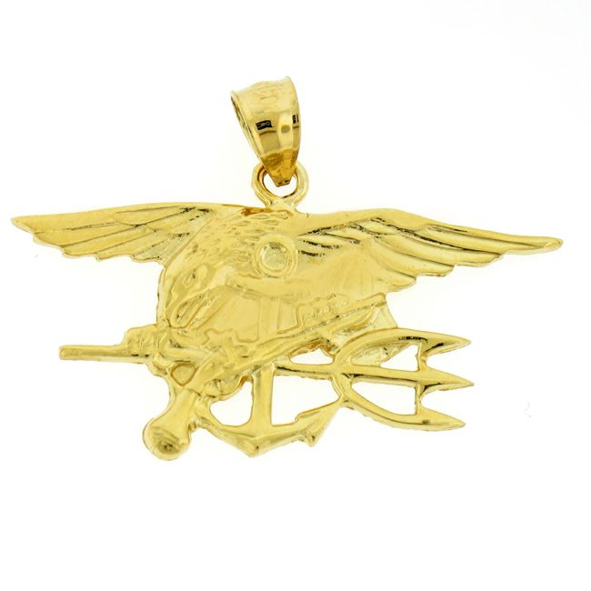 Us Navy Sign Charm Pendant 14k Gold