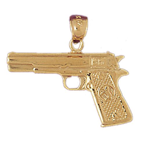 Gun Charm Pendant 14k Gold