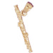 3D Flute Clarinet Charm Pendant 14k Gold