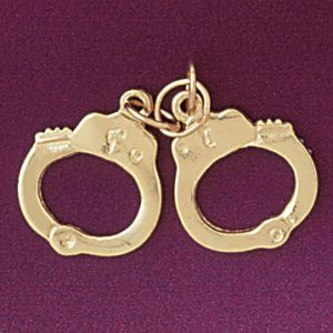 Handcuff Charm Pendant 14k Gold
