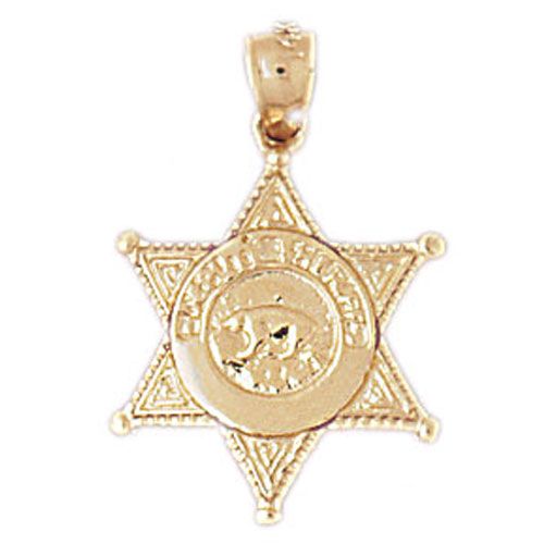 Los Angeles Deputy Police Badge Charm Pendant 14k Gold