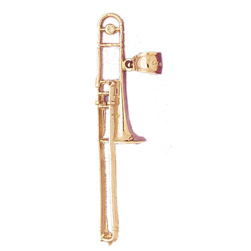 Trumpet Charm Pendant 14k Gold