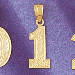 Number 1 Charm Pendant 14k Gold