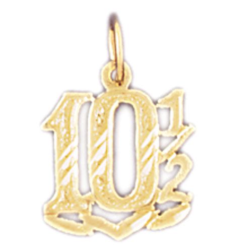 Number 10 1-2 Charm Pendant 14k Gold