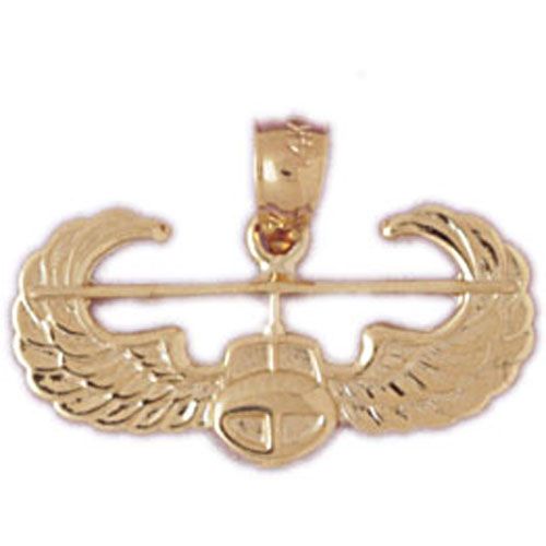 Military Air Force Sign Charm Pendant 14k Gold