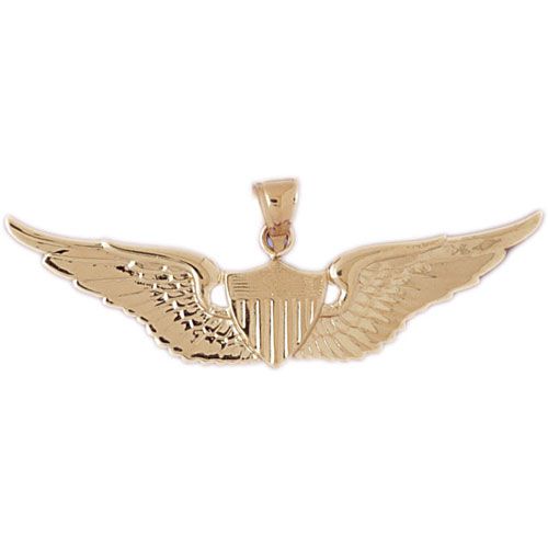 Military Air Force Sign Charm Pendant 14k Gold