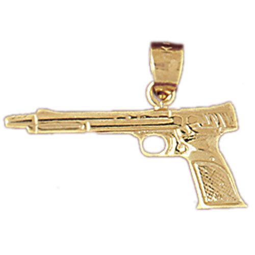 Gun Charm Pendant 14k Gold