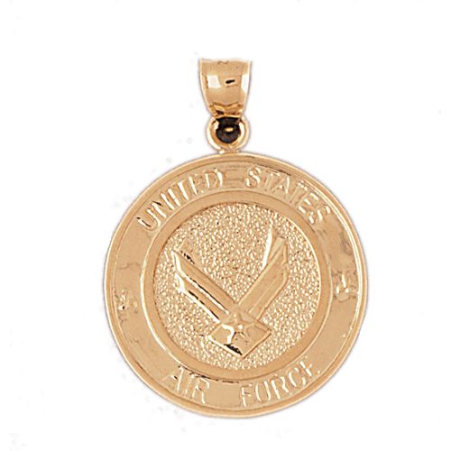 Us Air Force Sign Charm Pendant 14k Gold