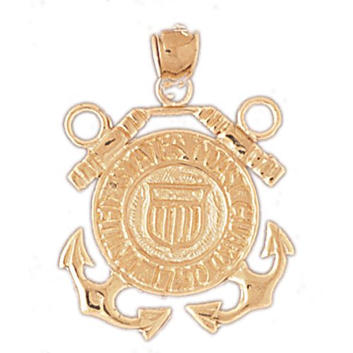 Us Navy Sign Charm Pendant 14k Gold