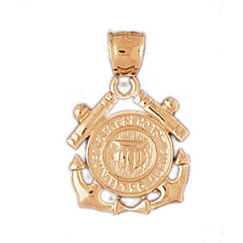 Us Navy Sign Charm Pendant 14k Gold