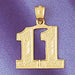 Number 11 Charm Pendant 14k Gold