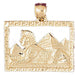 Egyptian Sphinx Charm Pendant 14k Gold
