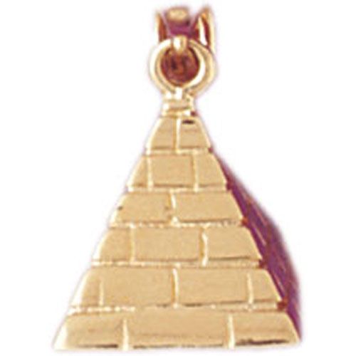 3D Egyptian Pyramid Charm Pendant 14k Gold