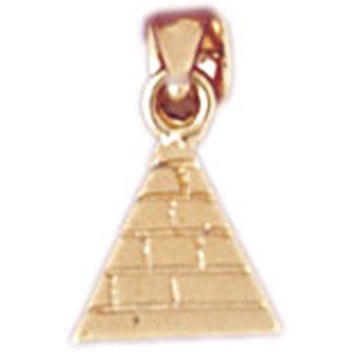 3D Egyptian Pyramid Charm Pendant 14k Gold