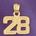 Number 28 Charm Pendant 14k Gold