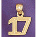 Number 17 Charm Pendant 14k Gold