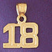 Number 18 Charm Pendant 14k Gold