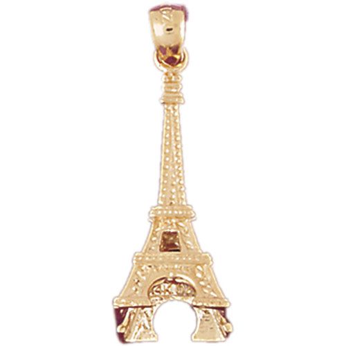 3D Eiffel Tower Charm Pendant 14k Gold