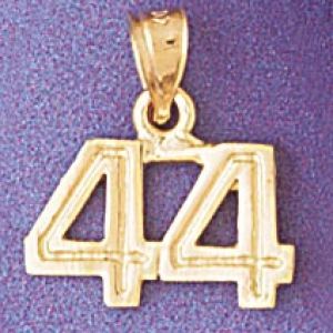Number 44 Charm Pendant 14k Gold