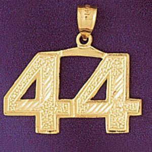 Number 44 Charm Pendant 14k Gold