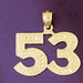 Number 53 Charm Pendant 14k Gold