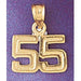 Number 55 Charm Pendant 14k Gold