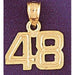 Number 48 Charm Pendant 14k Gold
