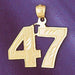 Number 47 Charm Pendant 14k Gold