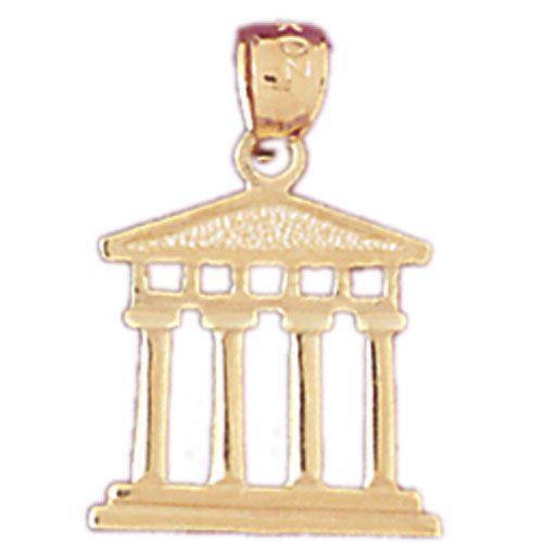Parthenon in Greece Charm Pendant 14k Gold
