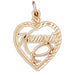 Hawaii Heart Charm Pendant 14k Gold