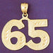 Number 65 Charm Pendant 14k Gold
