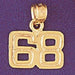 Number 68 Charm Pendant 14k Gold