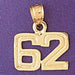 Number 62 Charm Pendant 14k Gold