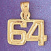Number 64 Charm Pendant 14k Gold