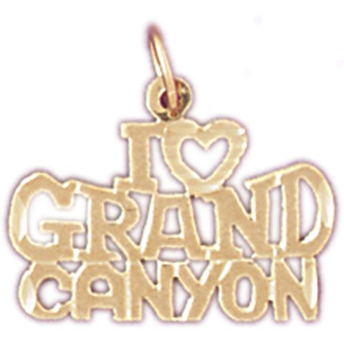 I Love Grand Canyon Charm Pendant 14k Gold