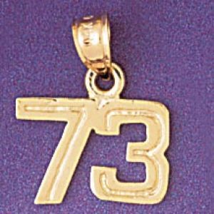 Number 73 Charm Pendant 14k Gold