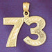Number 73 Charm Pendant 14k Gold