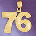 Number 76 Charm Pendant 14k Gold