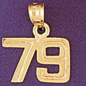 Number 79 Charm Pendant 14k Gold