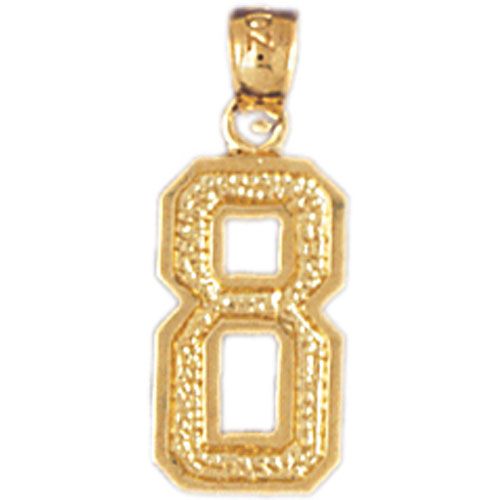 Number 8 Charm Pendant 14k Gold