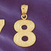 Number 8 Charm Pendant 14k Gold