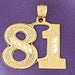 Number 81 Charm Pendant 14k Gold