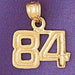 Number 84 Charm Pendant 14k Gold