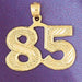Number 85 Charm Pendant 14k Gold