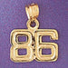 Number 86 Charm Pendant 14k Gold