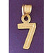 Number 7 Charm Pendant 14k Gold